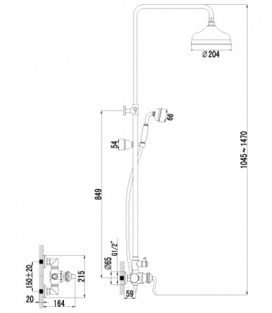 Душевая система (стойка) Lemark Brava LM4760G фото