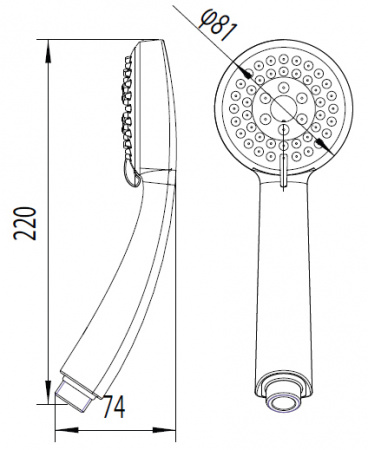 Душевая лейка Damixa Contour 760200300 фото