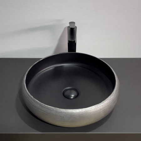Накладная раковина Comforty 78653 00-00012232 41x41 серебро/черный фото