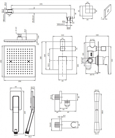 Душевая система для скрытого монтажа Omnires Fresh SYSFR10CR фото