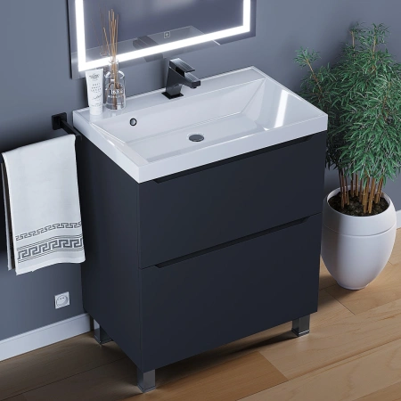 Тумба под раковину напольная Uperwood Tanos 70 291120332 черная матовая фото