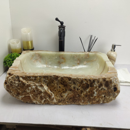 Накладная раковина из оникса Erozy Green EO-00480 (59*42*15см) фото
