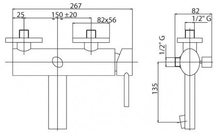 Смеситель для ванны с душем Cezares Over OVER-VM-01-Cr фото