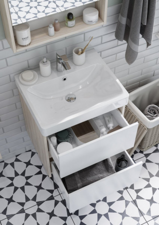 Тумба под раковину Акватон Сканди 55 1A251701SDB20 белый/дуб верона фото