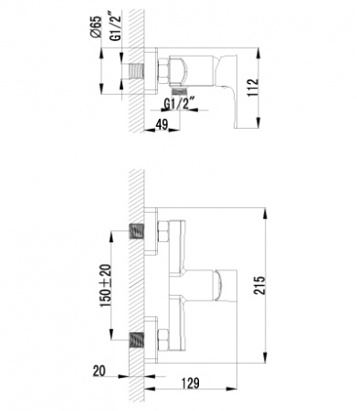 Смеситель для душа Lemark plus Factor LM1603C фото
