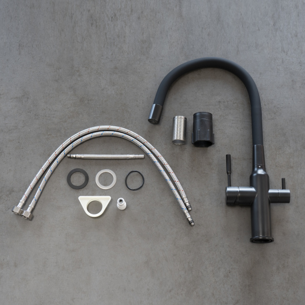 Смеситель для кухни с подключением к фильтру Lemark Expert LM5083BL-Black фото