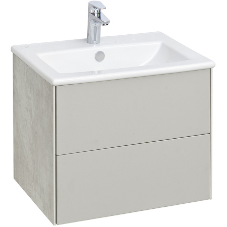 Тумба с раковиной Акватон Сохо 60 1A258001AJ9A0 слэйт / галька серая фото