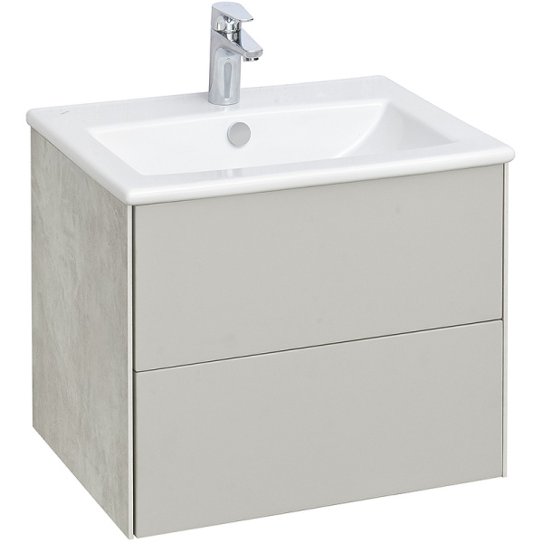 Тумба с раковиной Акватон Сохо 60 1A258001AJ9A0 слэйт / галька серая фото