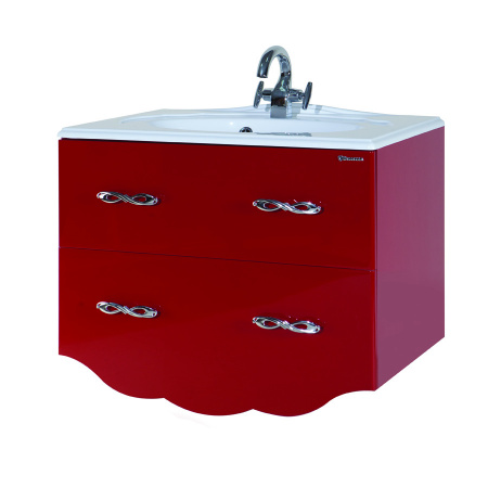 Тумба под раковину Bellezza Версаль-80 красная фото