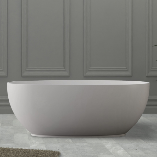 Ванна из искусственого камня Abber Stein AS9641-1.3 130x68 белая матовая фото