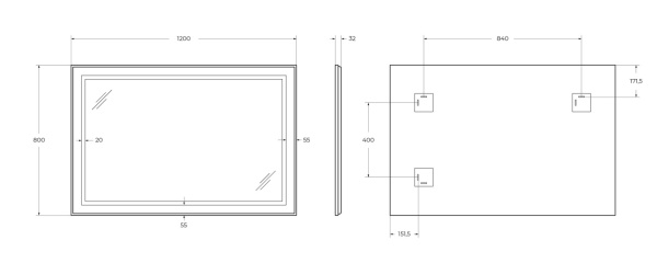 Зеркало с подсветкой и сенсорным выключателем BelBagno SPC-KRAFT-1200-800-SENS-AL 120x80 сатин фото