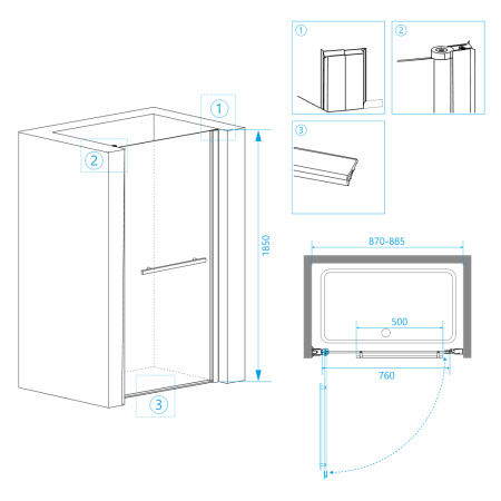 Душевая дверь RGW PA-03 шиншилла 90 см фото