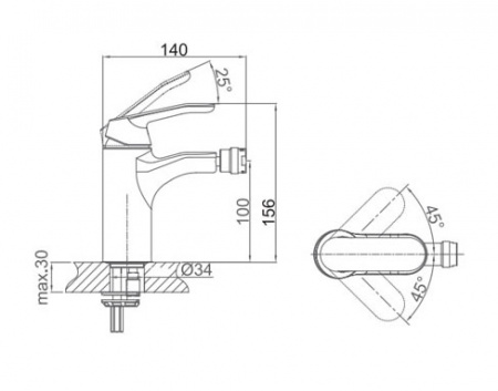 Смеситель для биде D&K Venice Rialto DA1062201 фото
