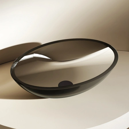 Накладная раковина Abber Kristall AT2802Onyx 50x35 черная фото