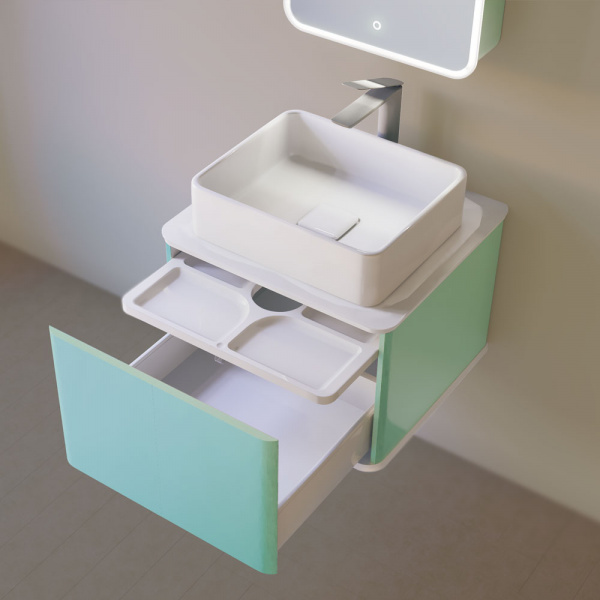 Тумба под раковину Jorno Pastel Pas.01.58/P/BL 58 см бирюза фото