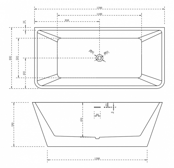 Ванна акриловая Abber AB9212-1.7 170x80 фото