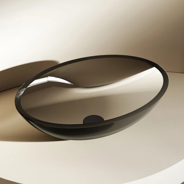 Накладная раковина Abber Kristall AT2802Onyx 50x35 черная фото