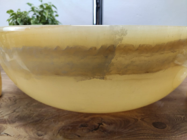 Накладная раковина из оникса Bowl Yellow Medium TinLip BO-01085 (45*45*17) фото