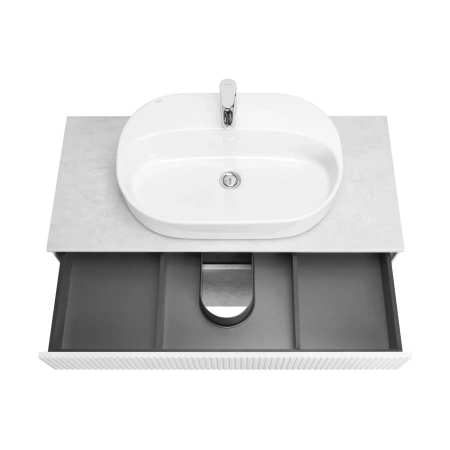 Тумба под раковину Акватон Марбл 100 1A276301MH4C0 белый матовый/слэйт фото