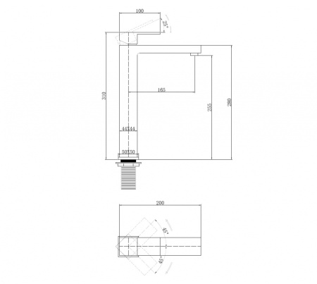 Высокий смеситель для раковины Abber Daheim AF8211B черный матовый фото