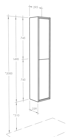 Шкаф пенал Акватон Уэльс 1A267703WA6A0 авеллино грей / антрацит фото