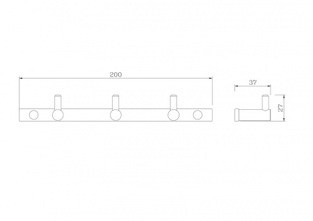 Планка с тремя крючками Rush Bianki BI76232 фото