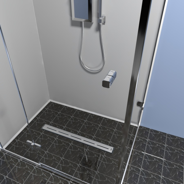 Душевой лоток Timo Drain Protect 70 DP20700-SG20700 с перфорированной решеткой SG20, сатин фото