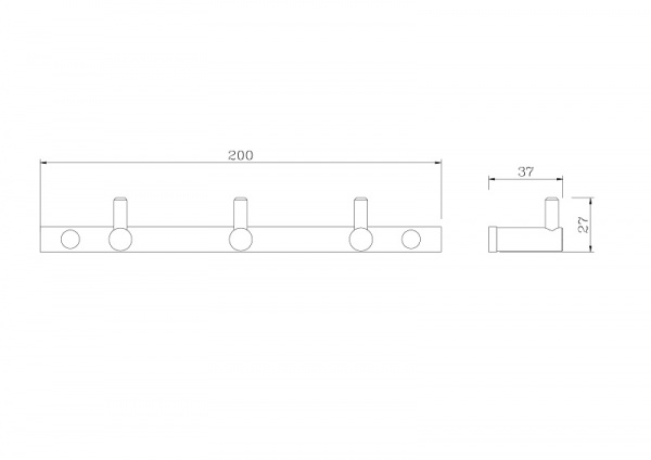 Планка с тремя крючками Rush Bianki BI76232 фото