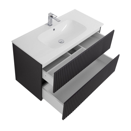 Тумба под раковину Art&Max Torino AM-TORINO-1000-2C-SO-GF-P графит фото