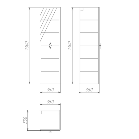Шкаф пенал Grossman Вива-35 303511 фото