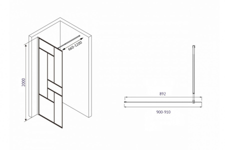 Душевая перегородка ABBER Immer Offen AG63090B 90 см фото