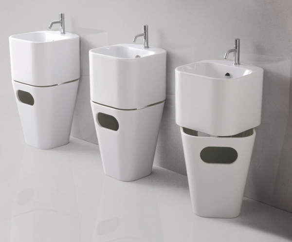 Раковина с бельевой корзиной Azzurra Tandem ULI200/1 bi*1 фото