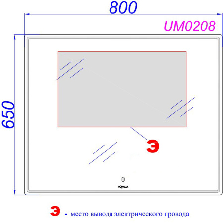 Зеркало Aqwella UM 80 UM0208 с подсветкой с сенсорным выключателем фото