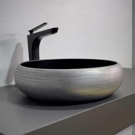 Накладная раковина Comforty 78653 00-00012232 41x41 серебро/черный фото