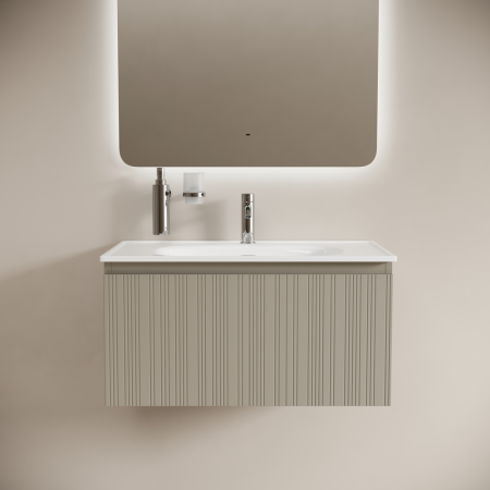 Тумба под раковину Sancos Code CD80GP серая платина фото