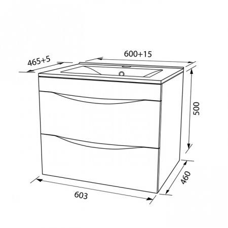 Тумба с раковиной Iddis Cloud 60 см CLO60W0i95K фото