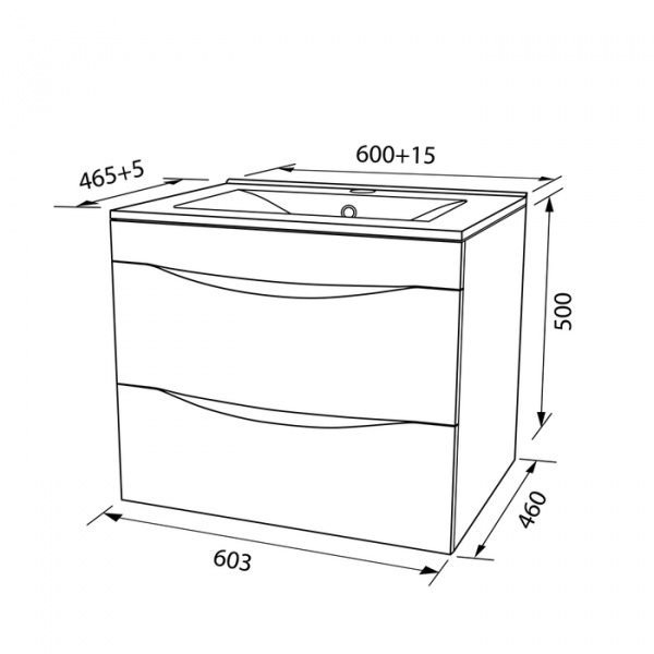 Тумба с раковиной Iddis Cloud 60 см CLO60W0i95K фото
