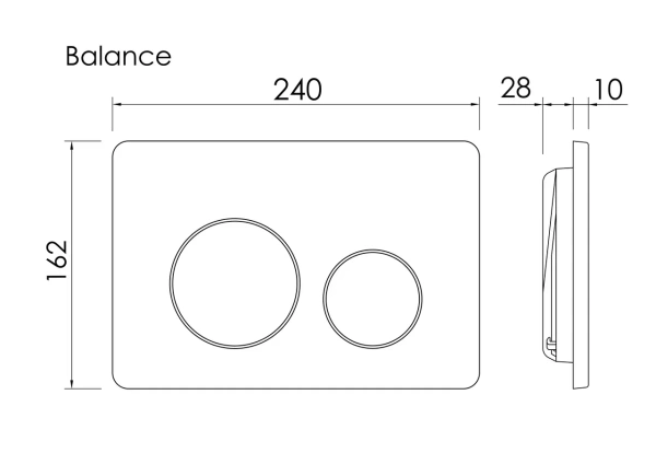 Клавиша смыва для унитаза Ceramicanova Balance CN12-001MB черная матовая фото