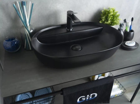 Накладная раковина GID Bm1346 61x41 черная матовая фото