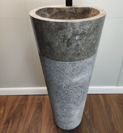 Раковина напольная из мрамора Grey MN-01349 (40*40*90) фото