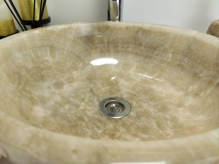 Накладная раковина из оникса Indo Bowl Grey Small TinLip BO-00329 фото