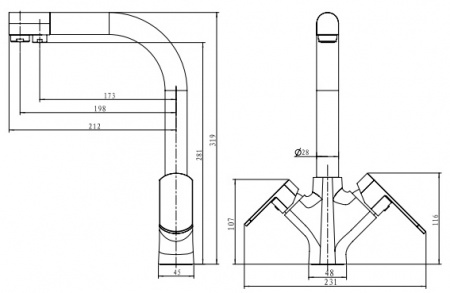 Смеситель для кухни кухни с фильтром для воды Kaiser Arena 33066-1 бронза фото