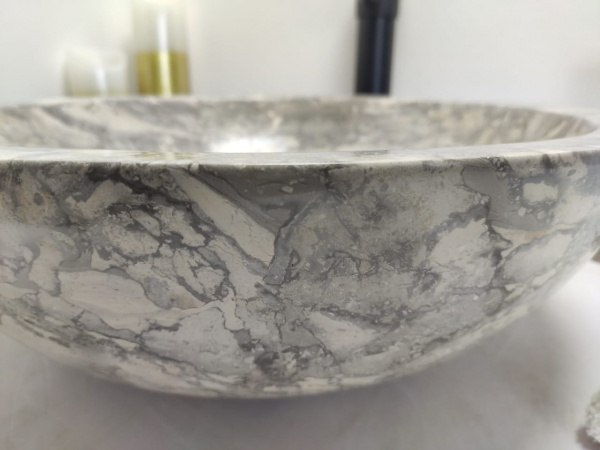 Раковина из мрамора Indo Bowl Grey Doreng Medium BM-00031 фото