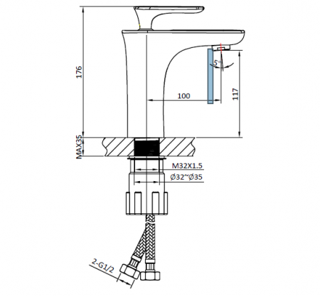 Смеситель для раковины AltroBagno Aperto 0120NeOp фото