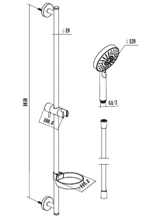 Душевой гарнитур Damixa Kudos 760100800 фото