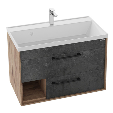 Тумба под раковину Grossman Реал 80 108009 веллингтон/бетон фото