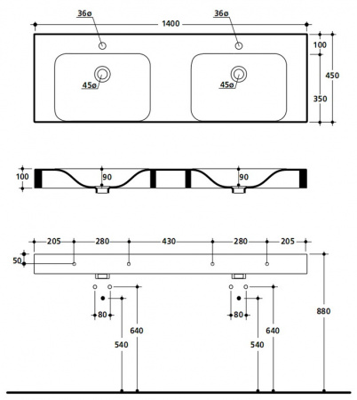 Подвесная раковина Kerasan Cento 3536 bi*1 фото