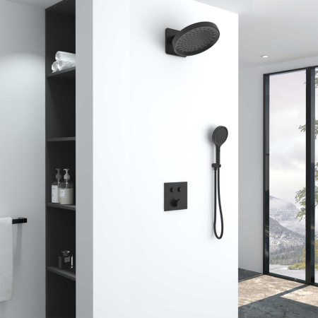 Душевая система скрытого монтажа Vincea VSFW-421I3MB черная матовая фото