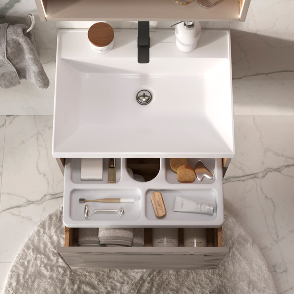 Тумба под раковину EQUIL Gleam 60 tpGLEAM60.1Y-25 амарок/дуб вотан фото