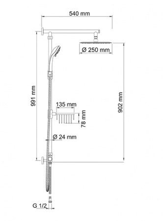Душевая система (стойка) WasserKRAFT A038 фото